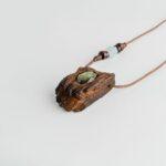 گردنبند چوب سنجد و سنگ لابرادوریت