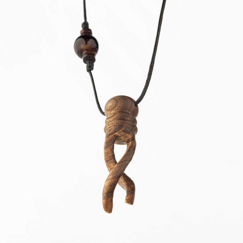 گردنبند چوب گردو تراش دست DNA - Image 2