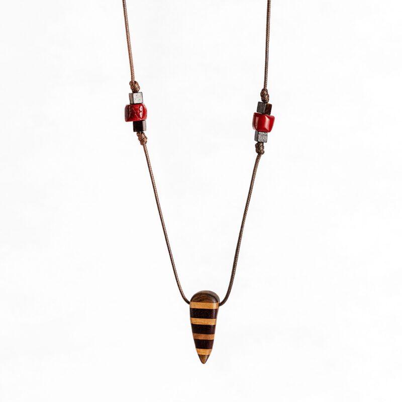 گردنبند دندان مار چوب رز وود و کیکم - Image 2