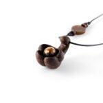 گردنبند چوب ونگه و عقیق سلیمانی تراش خاص(سرندپیتی)