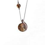 گردنبند فسیل آمونیت و چوب ونگه(حلزون) - Image 2