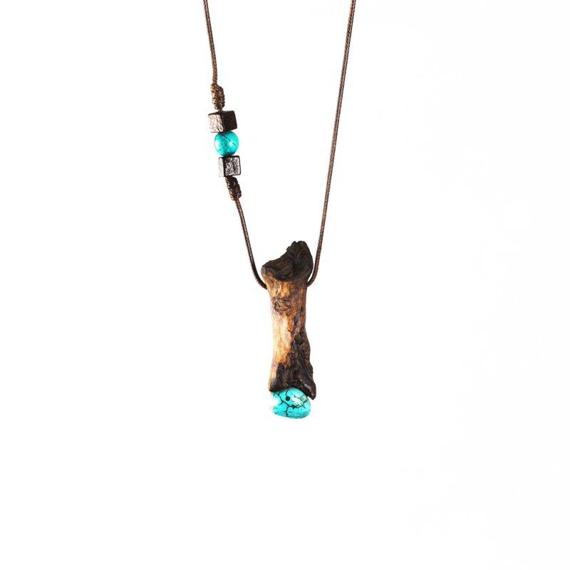 گردنبند ریشه سنجد و فیروزه آفریقایی (ترکیب وحشی) - Image 2