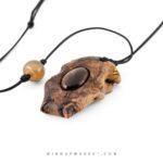 گردنبند چشم ببر و ریشه درخت گردو