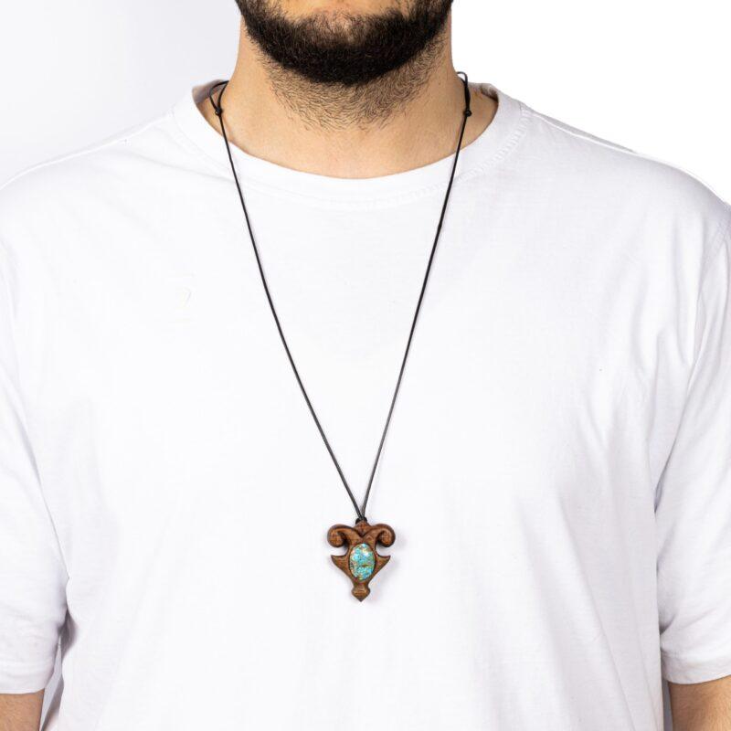 گردنبند فیروزه نیشابور و چوب کهور - Image 3