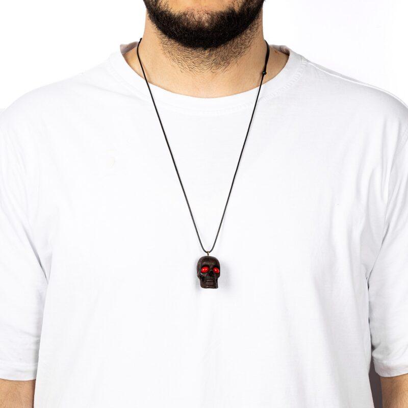 گردنبند اسکلت با چوب ونگه و مرجان قرمز - Image 2