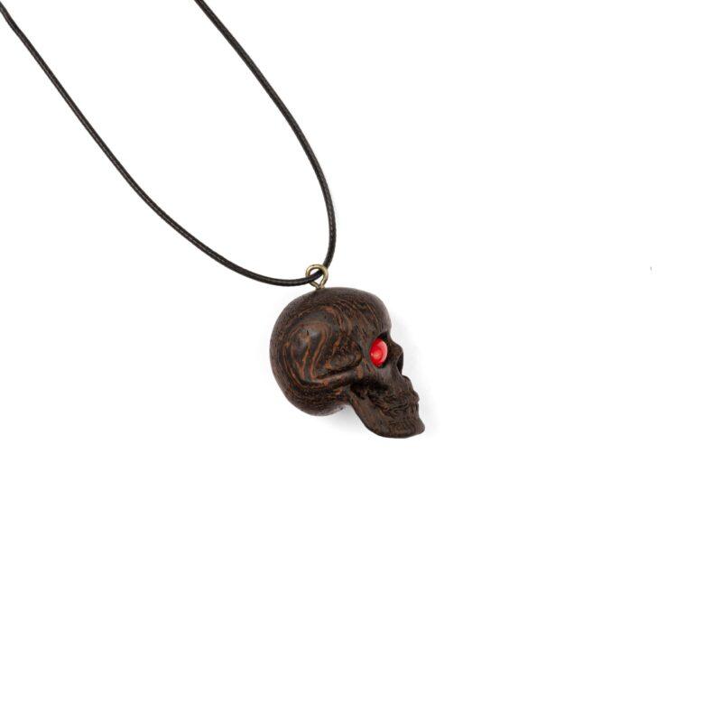 گردنبند اسکلت با چوب ونگه و مرجان قرمز - Image 3