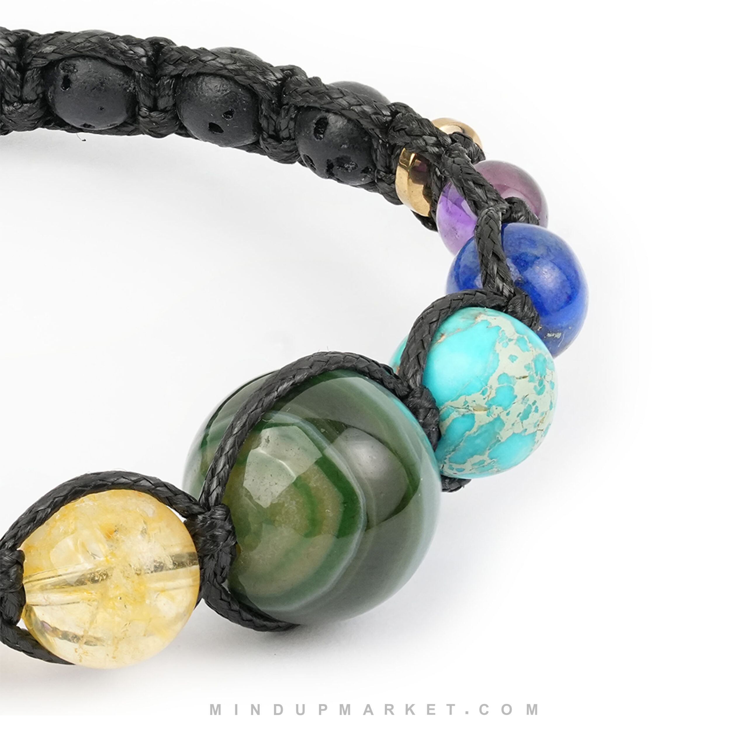 تصویر دستبند چاکرا چرم 