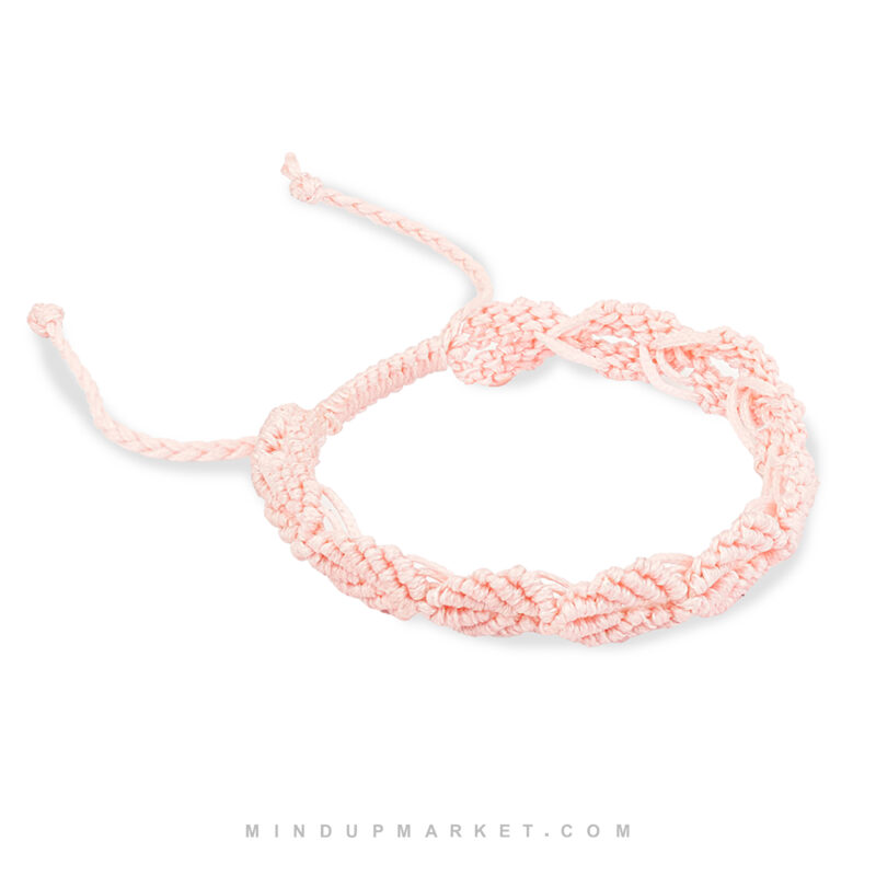 دستبند آلفابافی برگ صورتی - Image 3