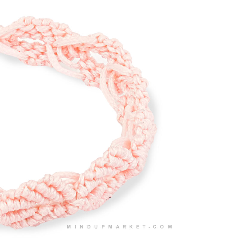 دستبند آلفابافی برگ صورتی - Image 2