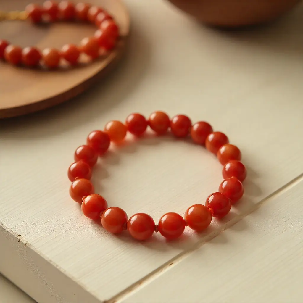 عقیق کارنلین اصل 4 دستبند عقیق کارنلین اصل