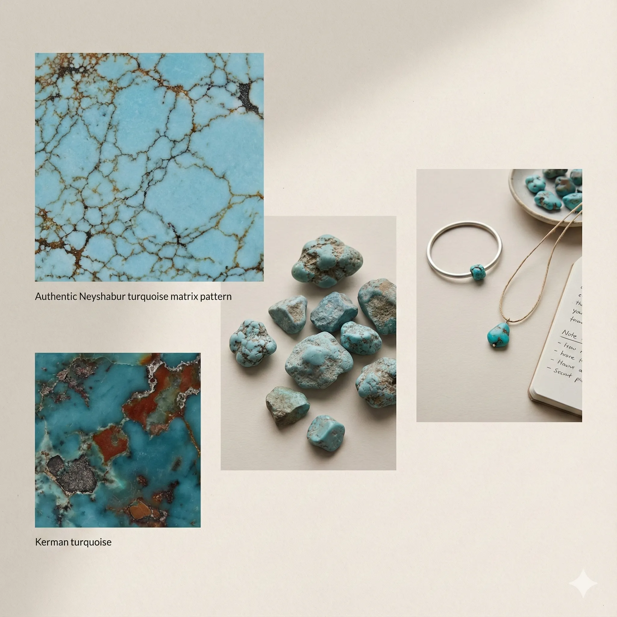 تفاوت فیروزه کرمان و نیشابور | بیش از 10 تفاوت مهم 1 تفاوت سنگ فیروزه نیشابور با فیروزه کرمان در یک نگاه