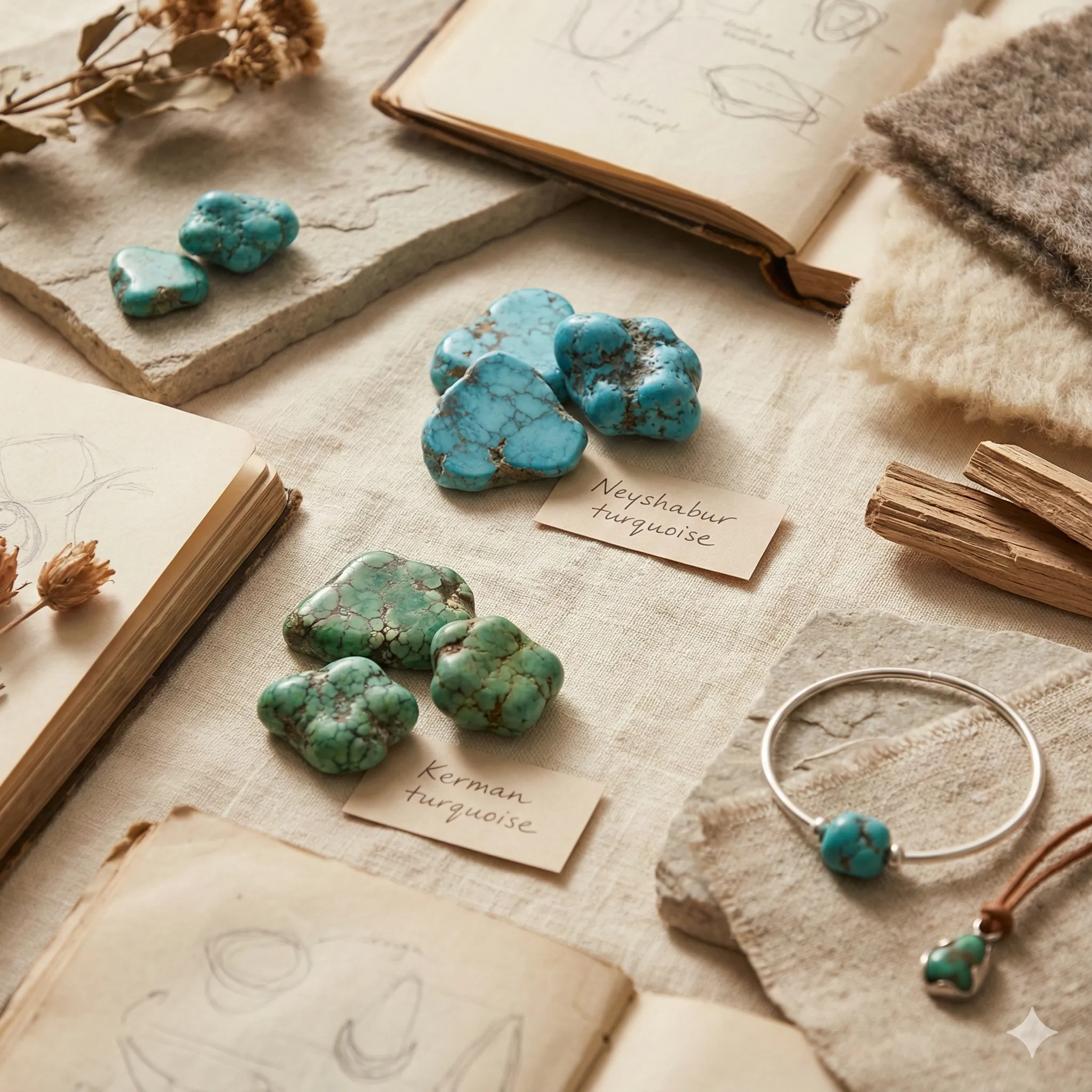 تفاوت فیروزه کرمان و نیشابور | بیش از 10 تفاوت مهم 4 تفاوت رگهها و بافت در فیروزه کرمان و نیشابور از بارزترین علامت های تشخیص