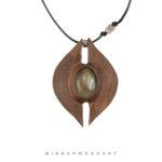 گردنبند چوبی لابرادوریت دستساز