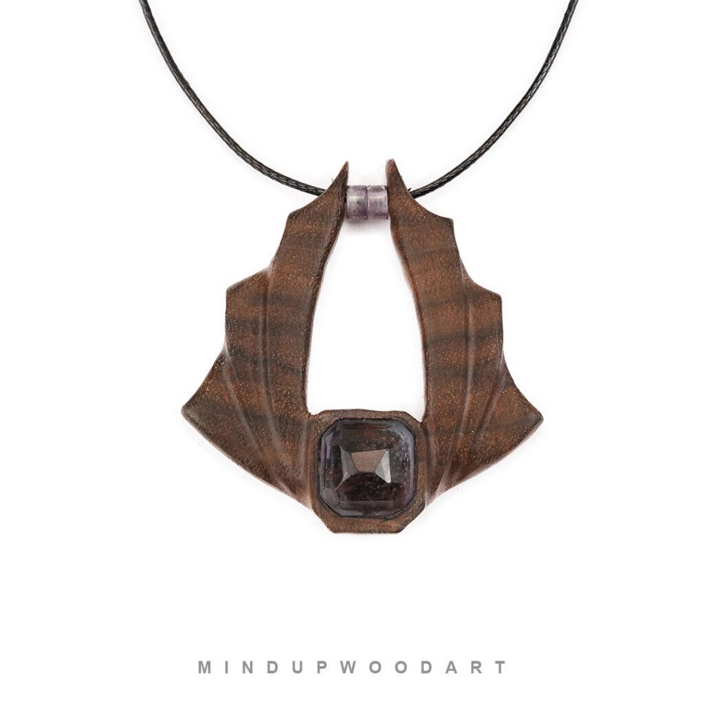 گردنبند چوبی فلوریت دست‌ساز