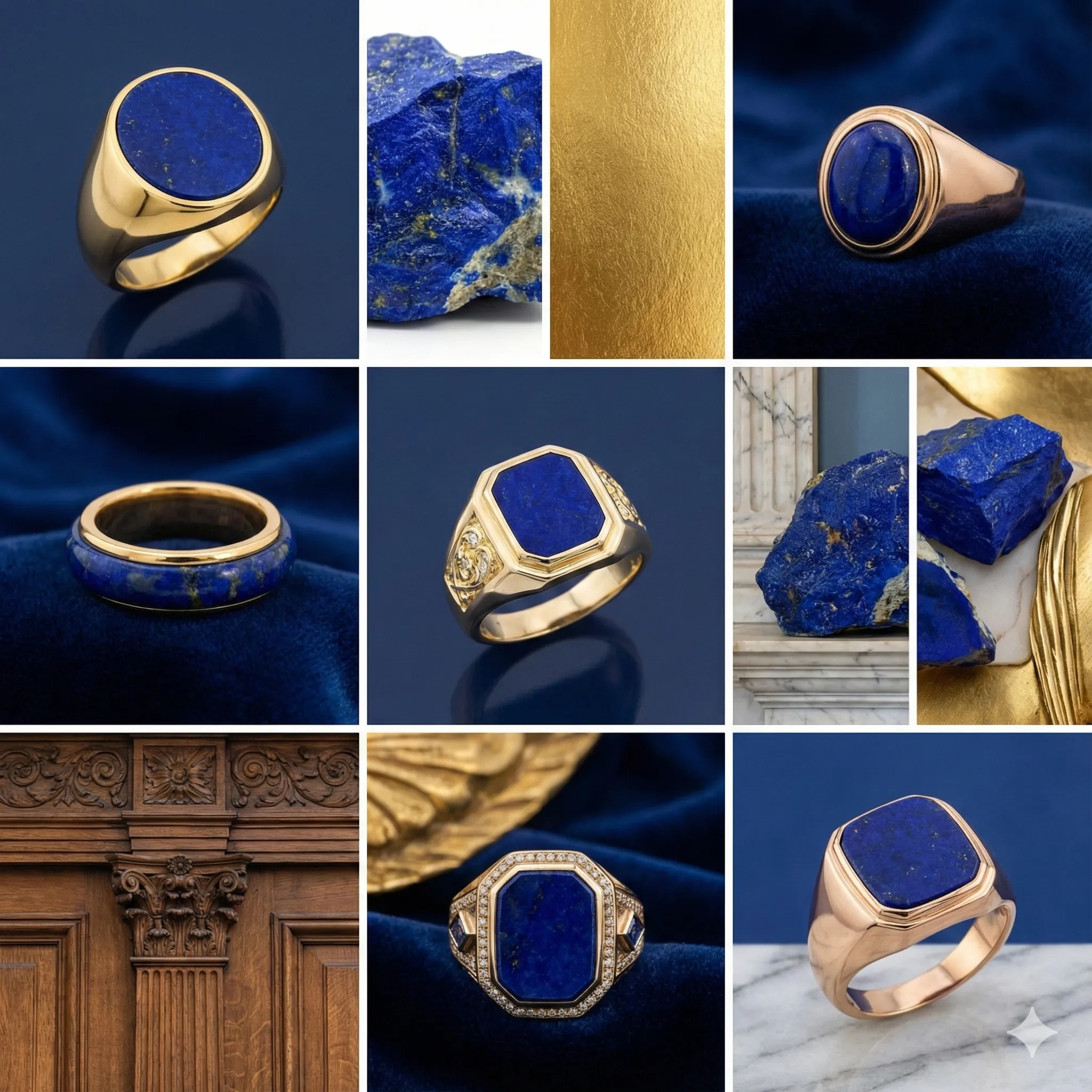 سنگ لاجورد از سنگ های محبوب در انگشتر مردانه