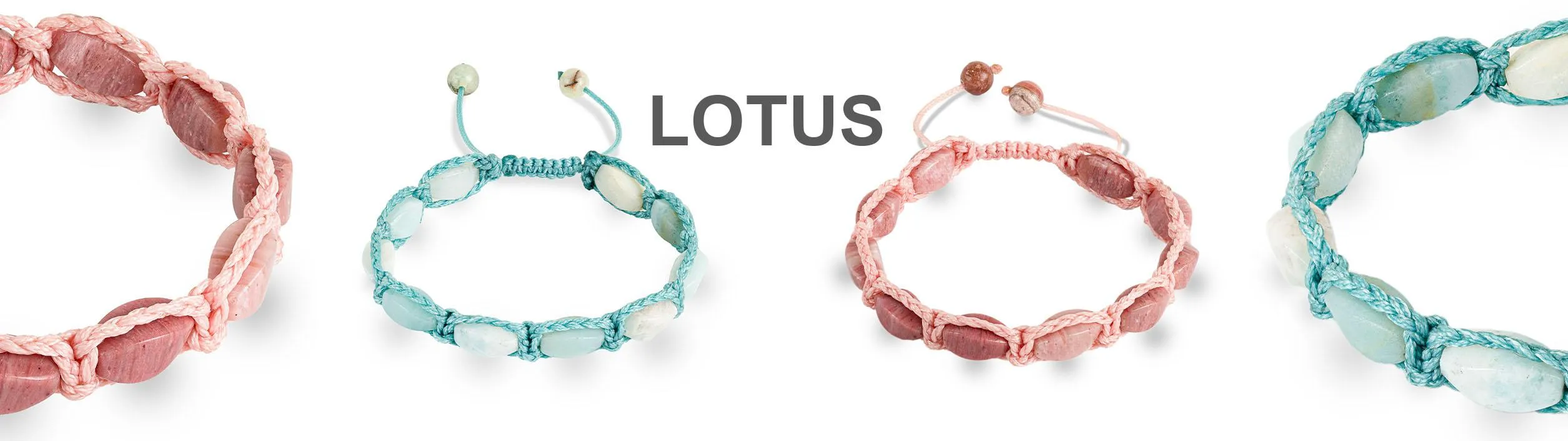 دستبند رودوکروزیت دست‌ساز مدل لوتوس صورتی