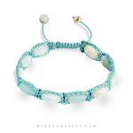 دستبند آکوامارین دست‌ساز مدل لوتوس آبی