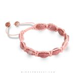 دستبند رودوکروزیت دست‌ساز با طراحی لطیف و مینیمال