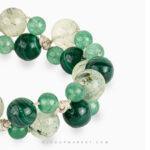 جزئیات عقیق سبز، پرهینیت و مالاکیت در دستبند سنگی آمازون