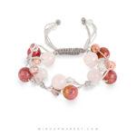دستبند آتاکاما 8 دستبند سنگی ردونیت و رز کوارتز